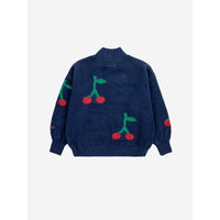 Bobo Choses Navy Blue Bobo Cherry Allover Sweater