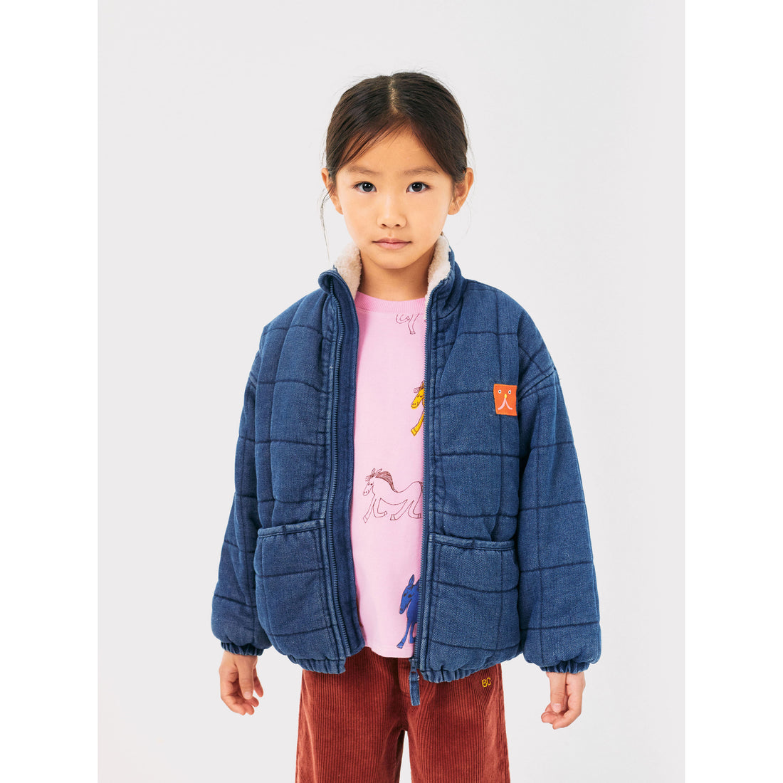 Bobo Choses Blue B.C Vintage Denim Quilted Jacket