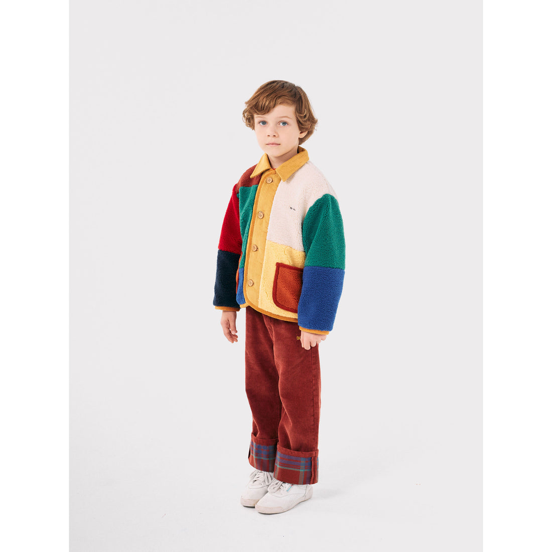 Bobo Choses Multicolor Colorblock Sheepskin Jacket