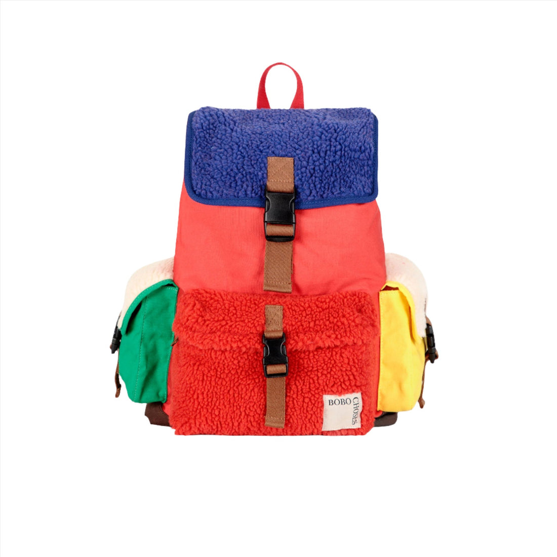 Bobo Choses Red Sheepskin Colorblock Backpack