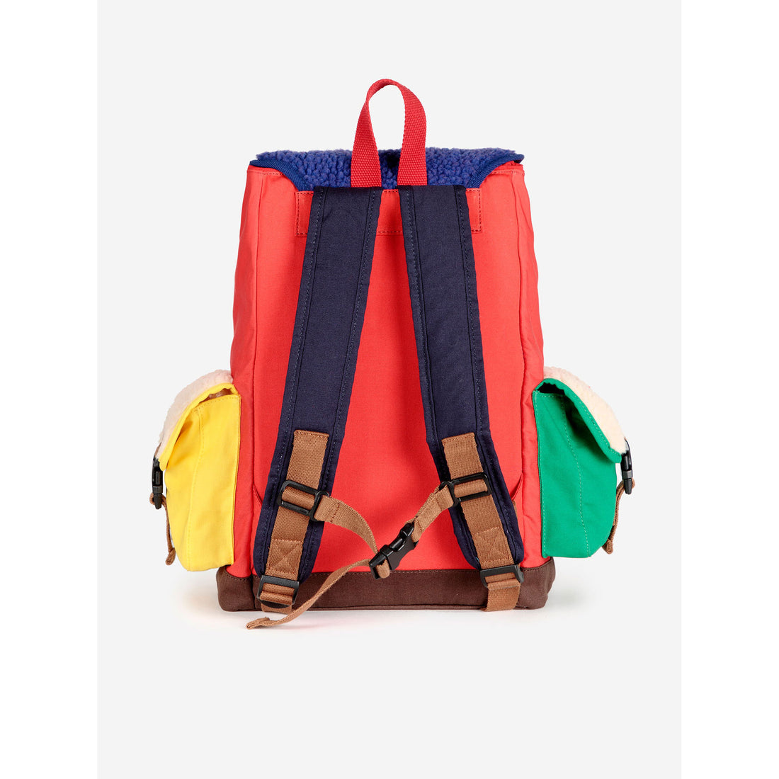 Bobo Choses Red Sheepskin Colorblock Backpack