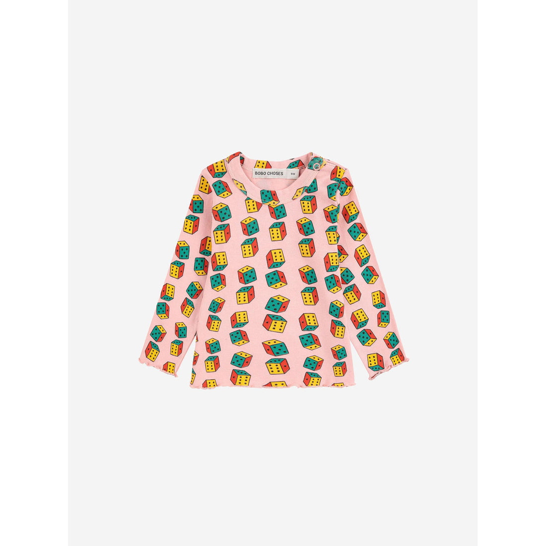 Bobo Choses Pink Dices All Over Baby T-Shirt