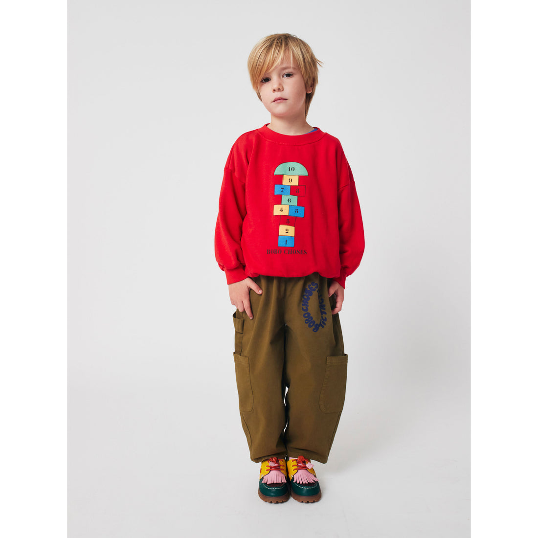 Bobo Choses Red Hopscotch Sweatshirt