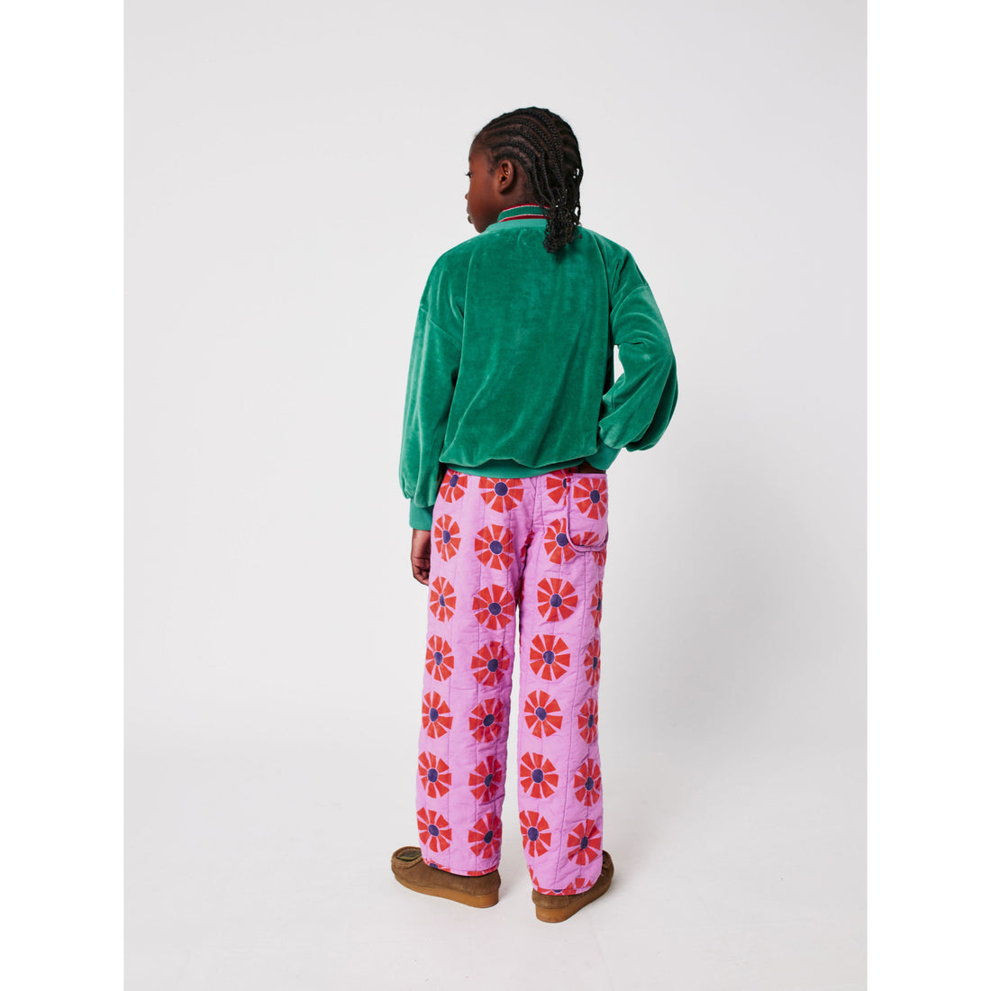 Bobo Choses Green Have Fun Velvet Sweatshirt