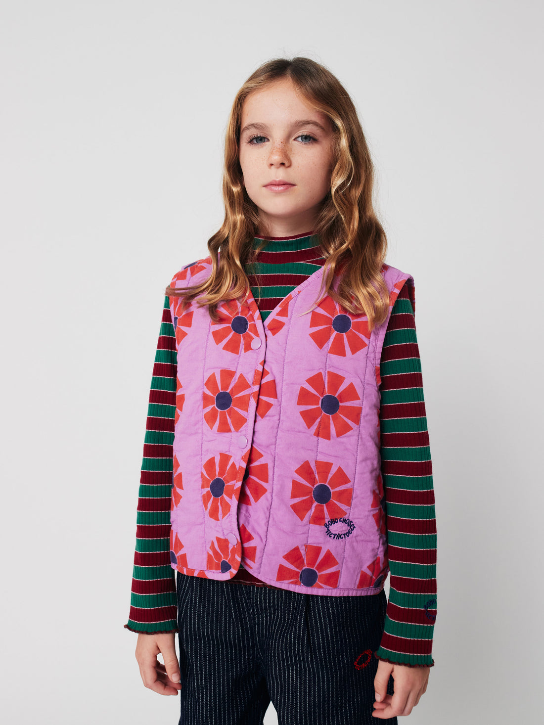 Bobo Choses Multicolor Stripes Turtle Neck T-Shirt