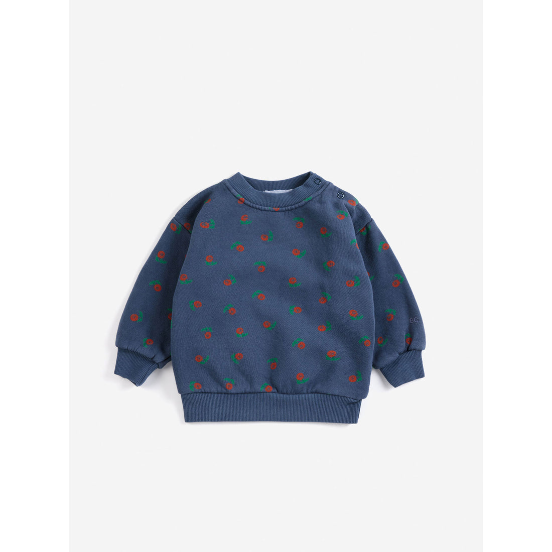 Bobo Choses Navy Blue Stamp Bloom Baby Sweatshirt