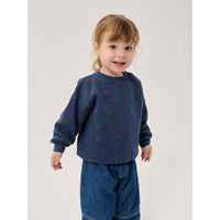 Bobo Choses Navy Blue Stamp Bloom Baby Sweatshirt