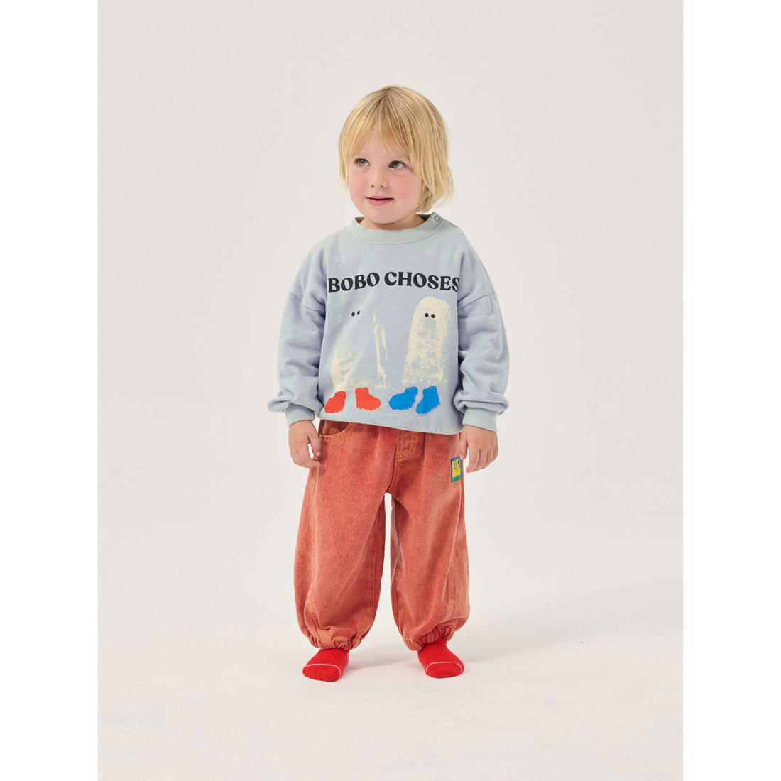 Bobo Choses Light Blue Booty Ghosts Baby Sweatshirt