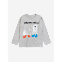 Bobo Choses Heather Grey Booty Ghosts T-Shirt