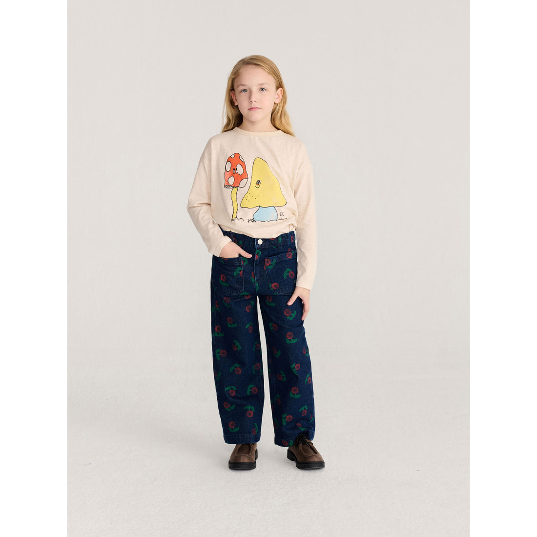 Bobo Choses Beige Mush Monster Duo T-Shirt