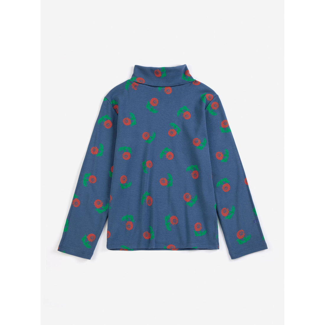 Bobo Choses Navy Blue Stamp Bloom Turtleneck