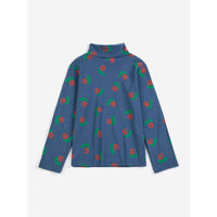 Bobo Choses Navy Blue Stamp Bloom Turtleneck