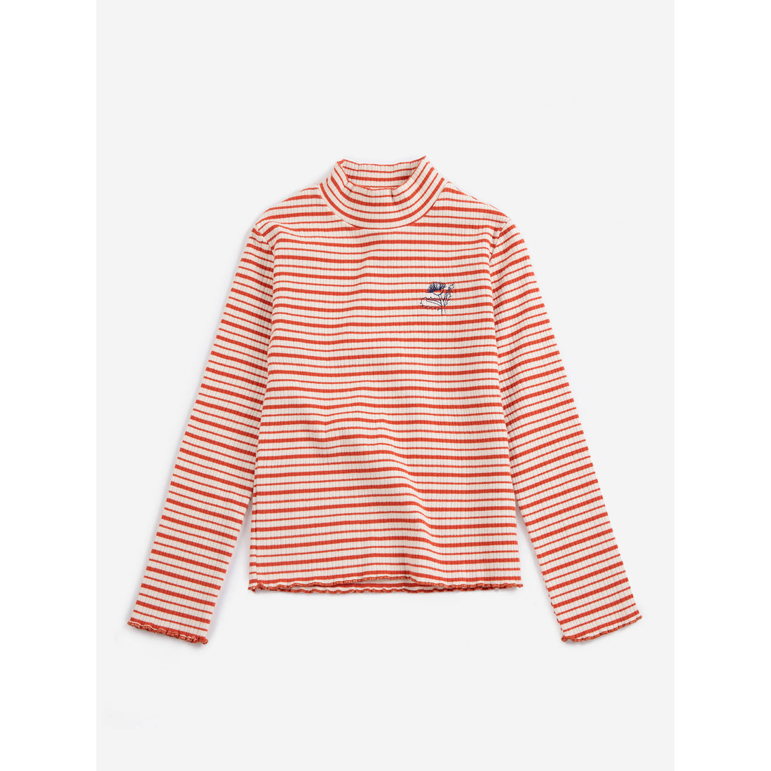 Bobo Choses Off-White Energy Flower Stripes Turtleneck