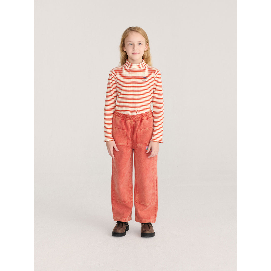 Bobo Choses Off-White Energy Flower Stripes Turtleneck