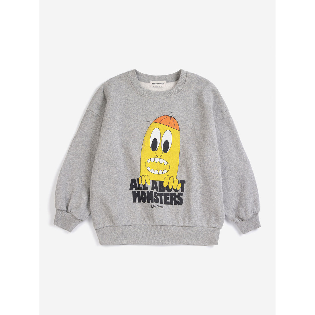 Bobo Choses Light Heather Grey Bigtooth Lemon Sweatshirt