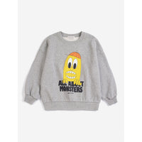 Bobo Choses Light Heather Grey Bigtooth Lemon Sweatshirt