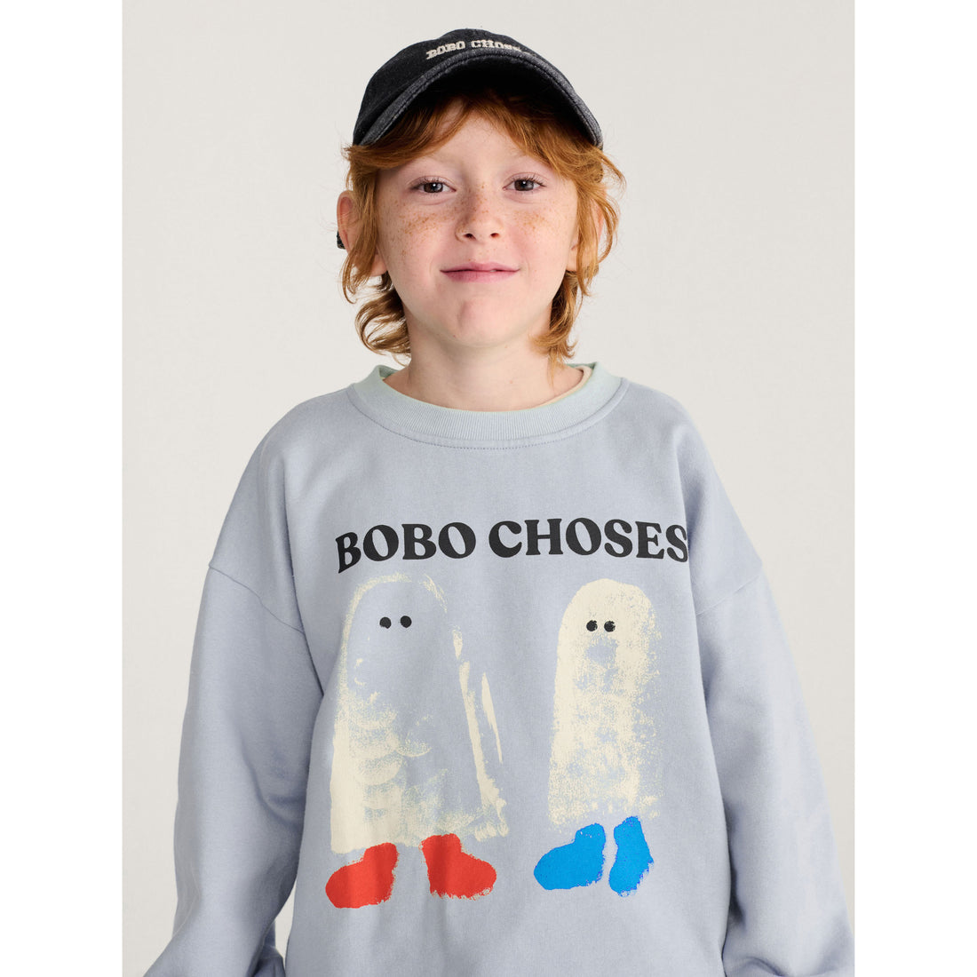 Bobo Choses Light Blue Booty Ghosts Sweatshirt