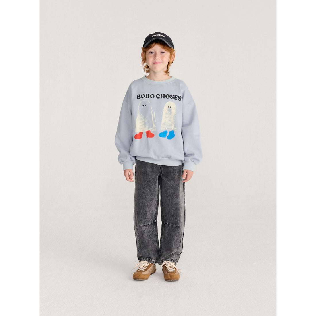 Bobo Choses Light Blue Booty Ghosts Sweatshirt