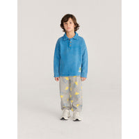 Bobo Choses Light Blue Beast Tag Polo Sweatshirt