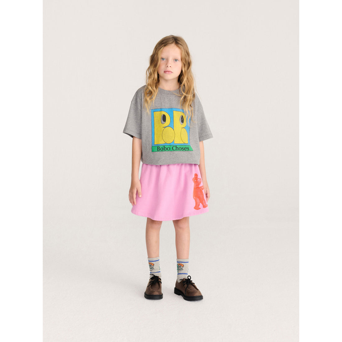 Bobo Choses Pink Soft Paw Monster Fleece Skirt