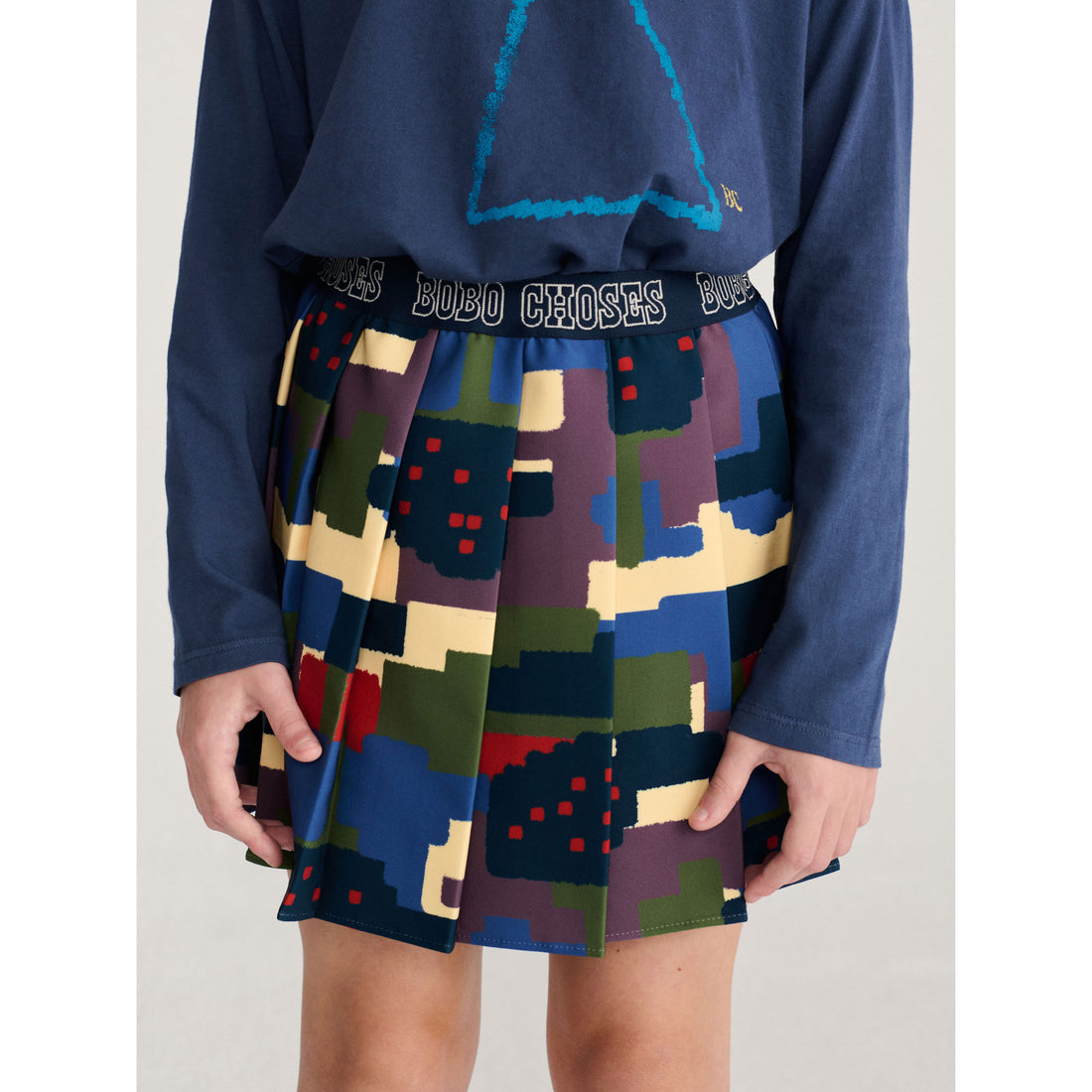 Bobo Choses Multicolor Paint Forest Pleated Skirt