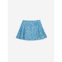 Bobo Choses Blue Sketchy Flowers Corduroy Skirt