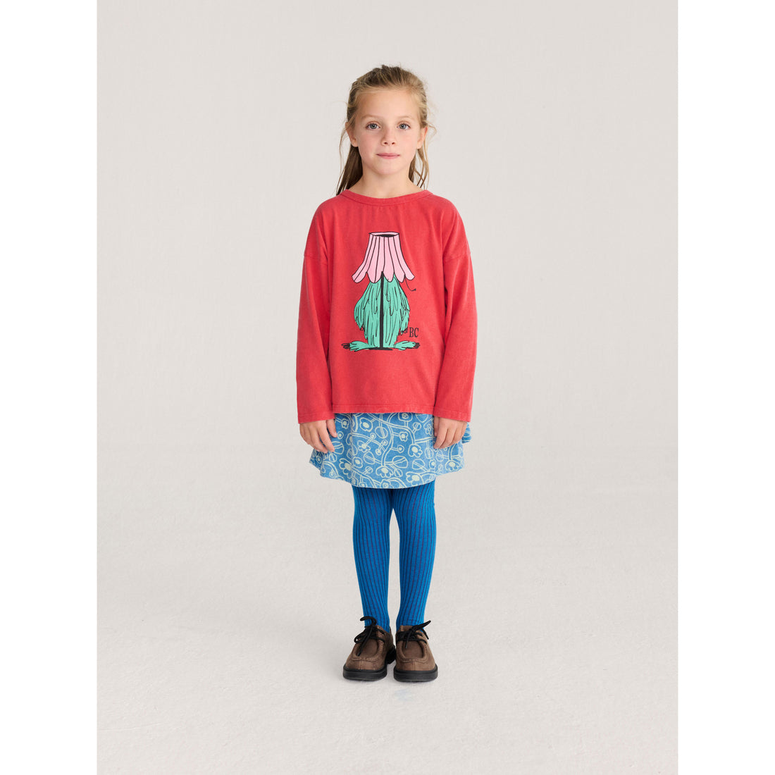 Bobo Choses Blue Sketchy Flowers Corduroy Skirt