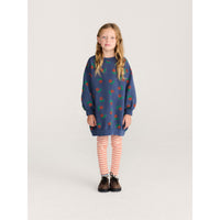 Bobo Choses Navy Blue Stamp Bloom All Over  Dress