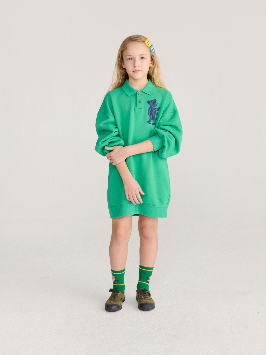 Bobo Choses Green Soft Paw Monster Dress