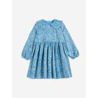 Bobo Choses Blue Sketchy Flowers Corduroy Dress