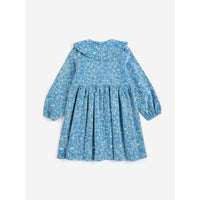 Bobo Choses Blue Sketchy Flowers Corduroy Dress
