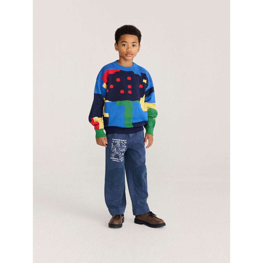 Bobo Choses Multicolor Paint Forest Jacquard Sweater