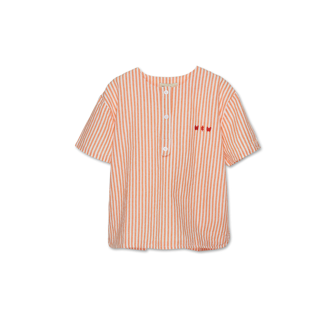 Wander and Wonder  Orange Stripe Henley Shirt