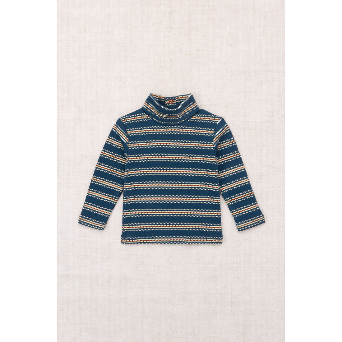 Misha and Puff Marine Blue Sgraffito Baby Turtleneck