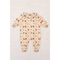 Misha and Puff String/Antique Rose Holyoke Floral Baby Pierrot Onesie