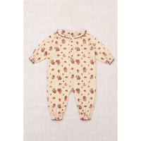 Misha and Puff String/Antique Rose Holyoke Floral Baby Pierrot Onesie
