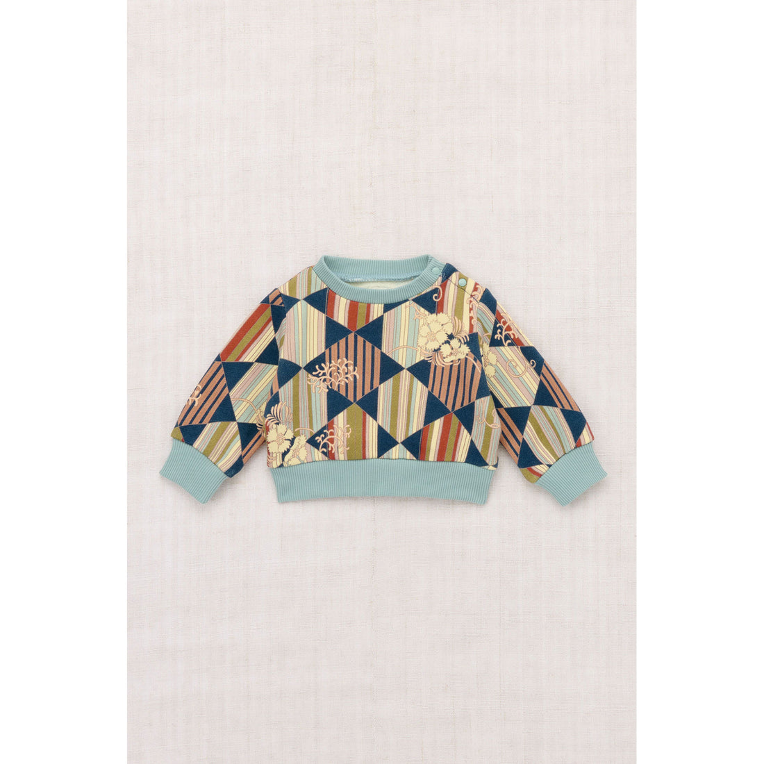 Misha and Puff Marine Blue Tessellation Baby Crewneck Sweatshirt