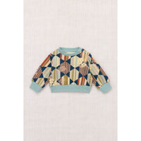 Misha and Puff Marine Blue Tessellation Baby Crewneck Sweatshirt