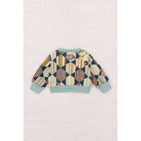Misha and Puff Marine Blue Tessellation Baby Crewneck Sweatshirt