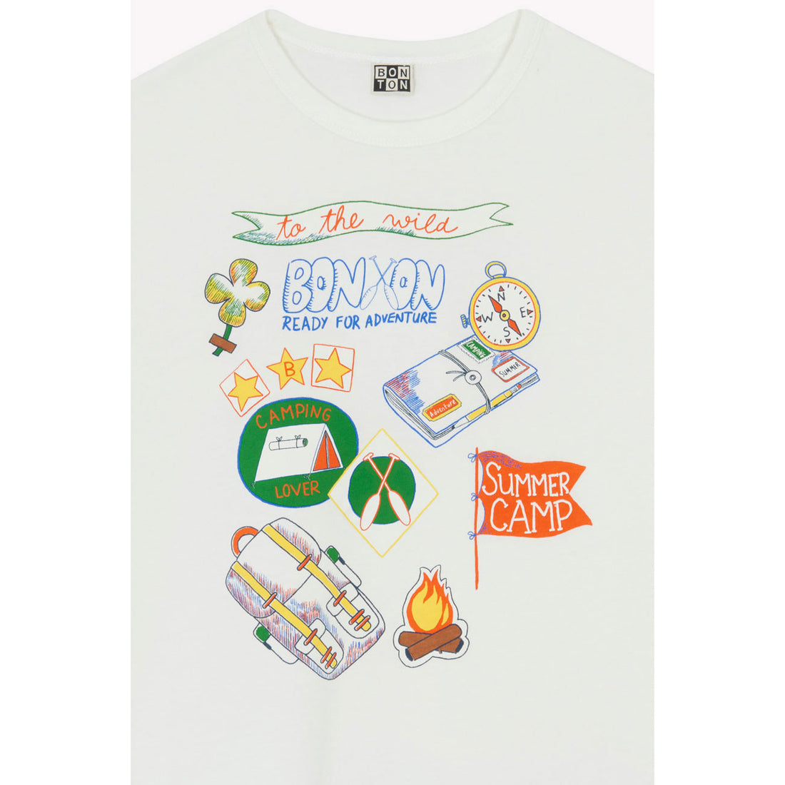Bonton White Summer Camp Tee