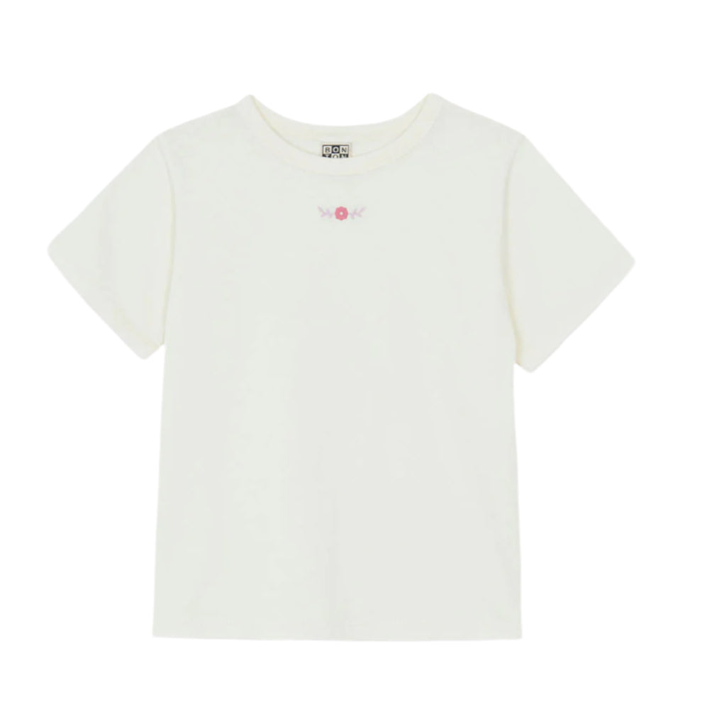 Bonton Ecru Embroidered Tubo Tee