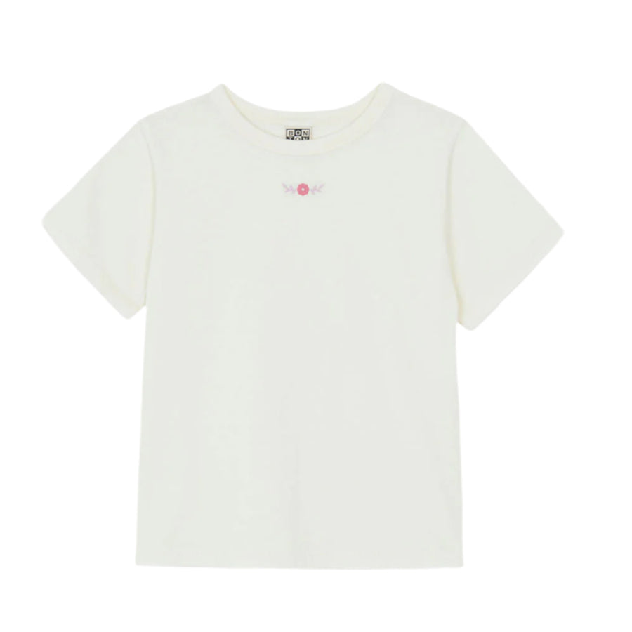 Bonton Ecru Embroidered Tubo Tee