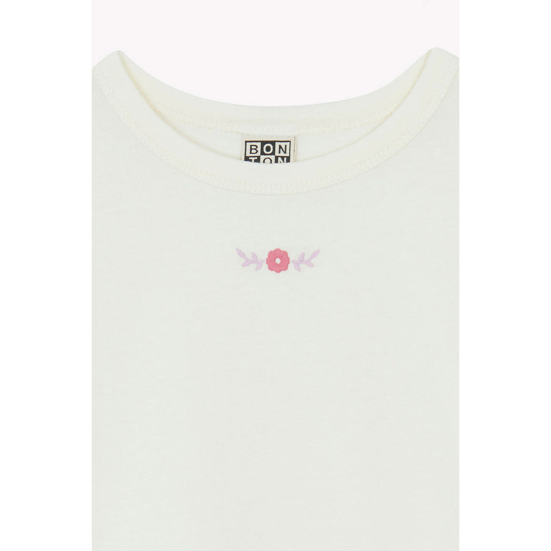 Bonton Ecru Embroidered Tubo Tee