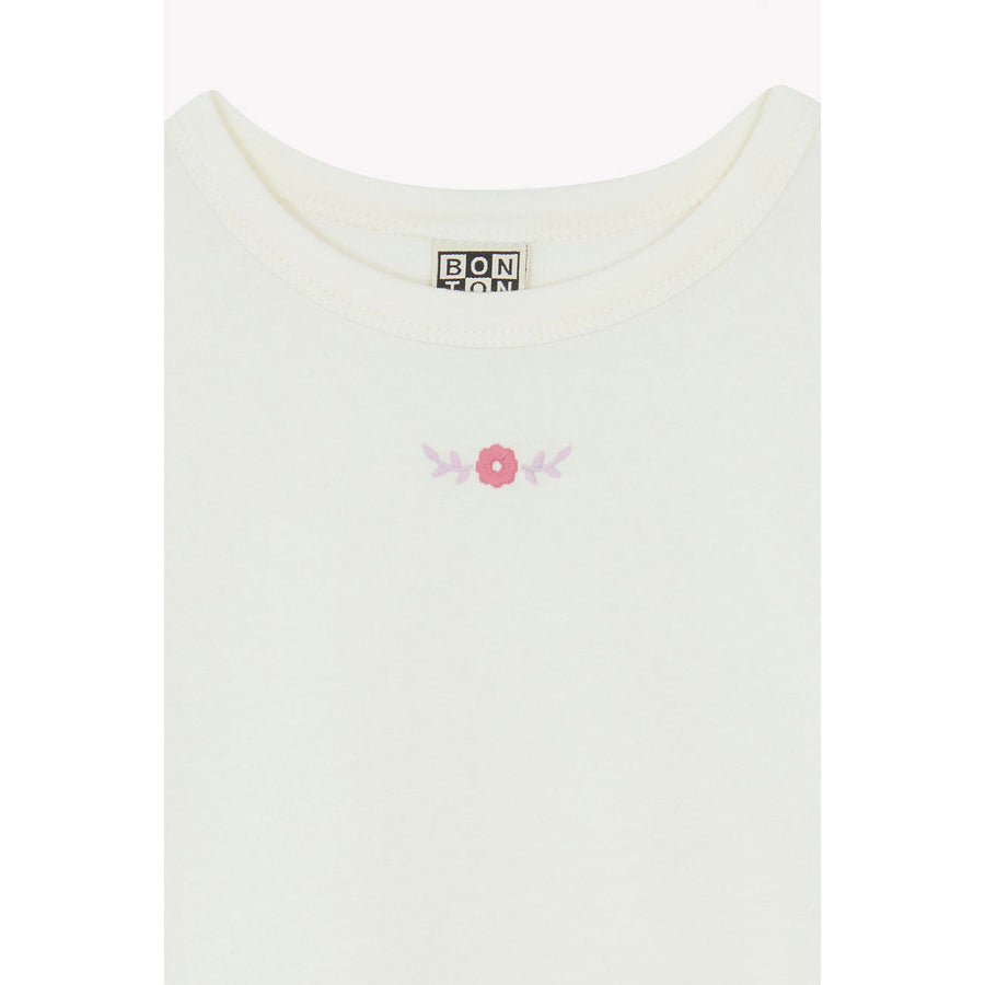 Bonton Ecru Embroidered Tubo Tee