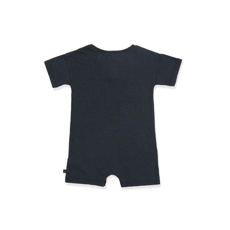 Bene Bene Navy Linen Half Bodysuit