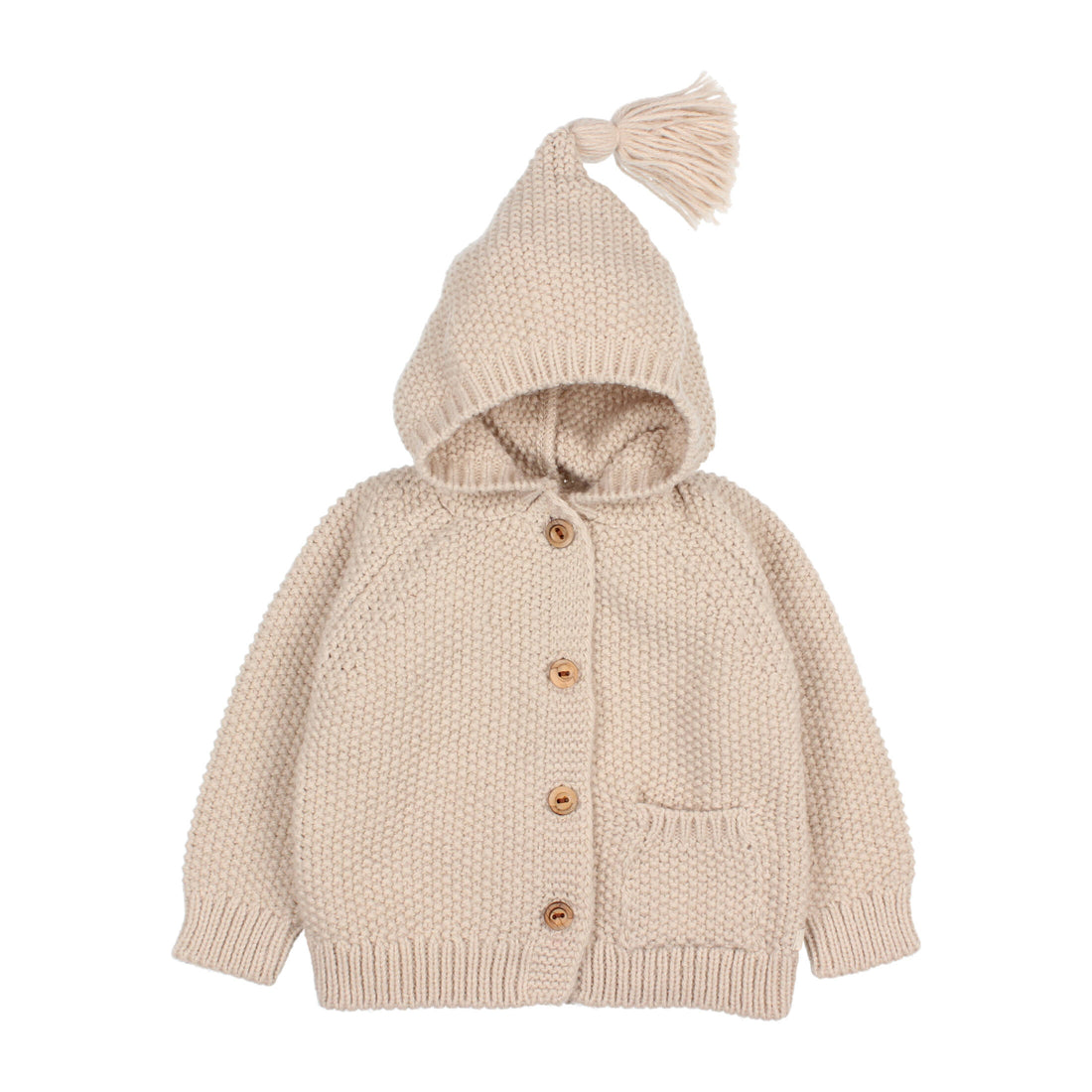 Buho Natural Baby Hooded Cardigan