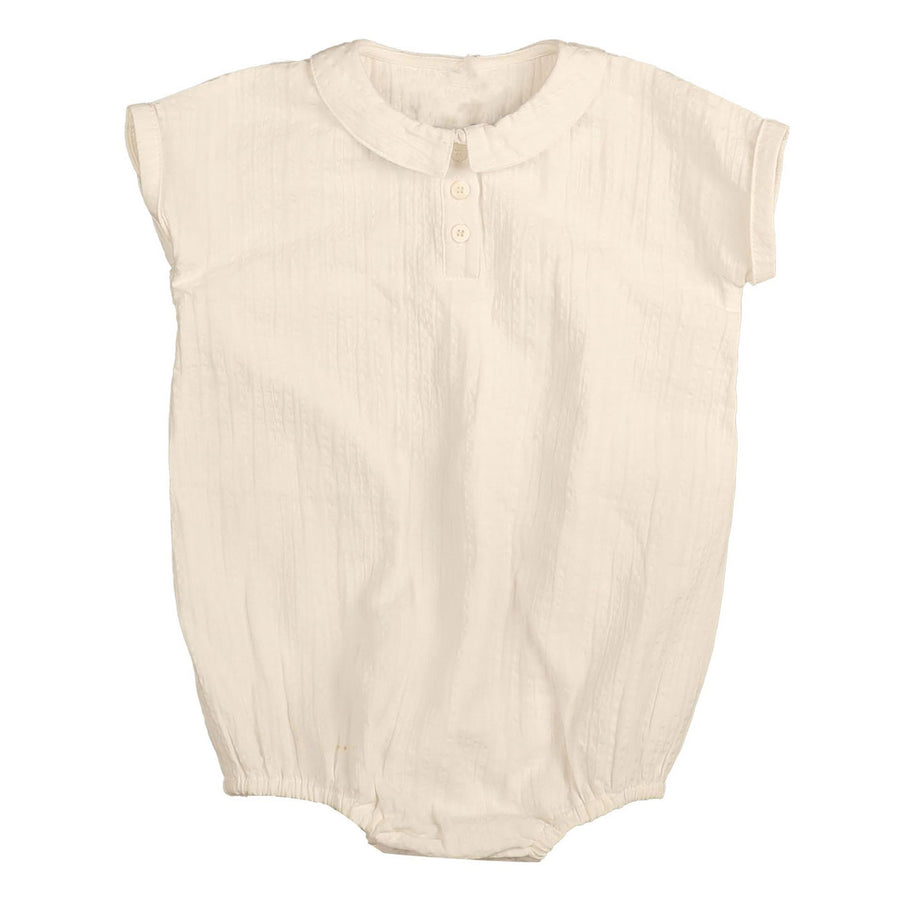Belati White Boxy Collared Romper
