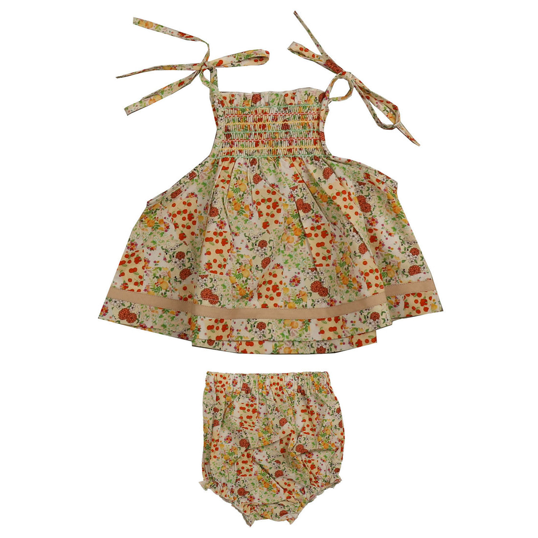 Belati Coral Smocked Bloomer Set