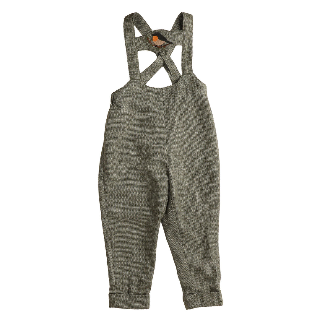 Belati  Olive Bird Embroidered H Bar Overall