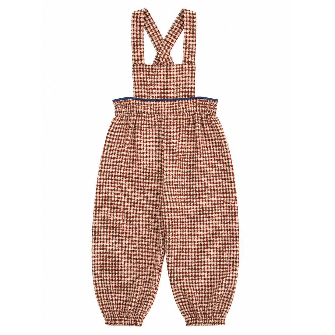 Belati  Wine Houndstooth Tabed Romper